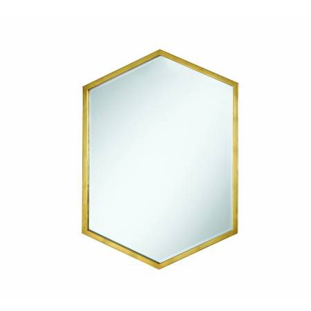 Accent Mirrors Hexagon Shaped Mirror With Gold Frame